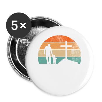 Best Dad Raising Disciples Vintage Christian - Buttons large 2.2'' (5-pack) - white