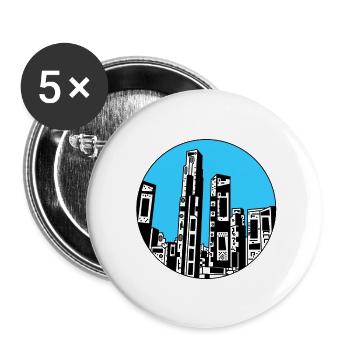 Futuristic Skyline - Buttons large 2.2'' (5-pack) - white