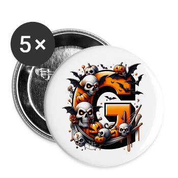 Letter G Alphabet - Buttons large 2.2'' (5-pack) - white