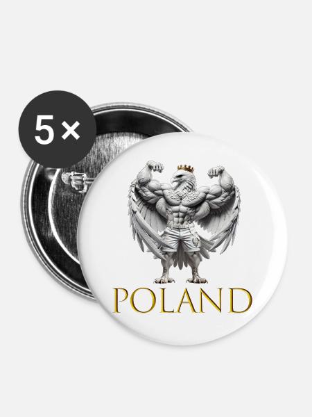 Poland - Buttons large 2.2'' (5-pack) - white