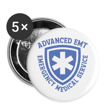 Advanced EMT Emergency Medical Service Paramedic F - Buttons large 2.2'' (5-pack) - white