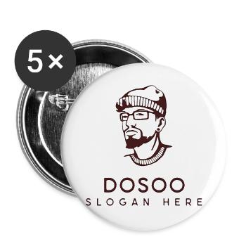 Contemporary Tech-Savvy Hipster Illustration - Buttons large 2.2'' (5-pack) - white