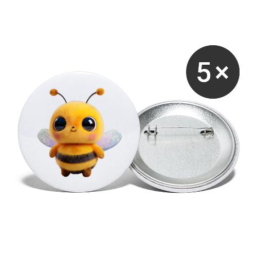 Sweet Cartoon Baby Bee with Innocent Eyes - Buttons large 2.2'' (5-pack)