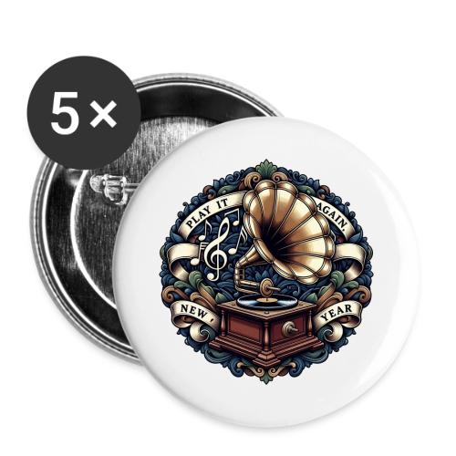 Ornate Phonograph T-Shirt - Buttons large 2.2'' (5-pack)