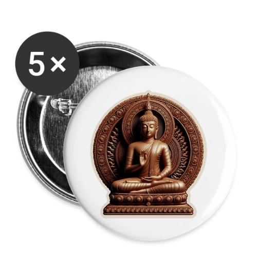 Buddha Statue in meditation and Hand Mudra - Buttons large 2.2'' (5-pack)