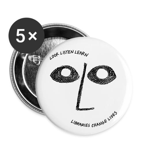 Vintage ALA: Libraries Change Lives Face - Buttons large 2.2'' (5-pack)