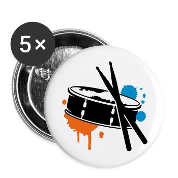 colorful drum graffiti with drumsticks - Buttons large 2.2'' (5-pack) - white