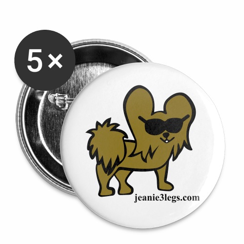 Jeanie the Three-Legged Dog - Buttons large 2.2'' (5-pack)