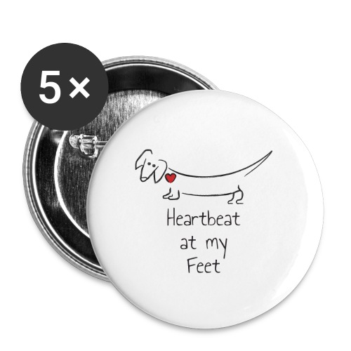 Heartbeat at my Feet - Buttons large 2.2'' (5-pack)
