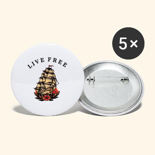 LIVE FREE - Buttons large 2.2'' (5-pack)