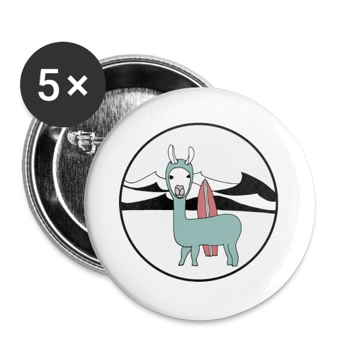 Surfin' llama. - Buttons large 2.2'' (5-pack)