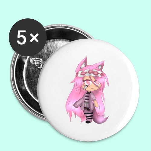 Pink Gacha Life Oc - Buttons large 2.2'' (5-pack)