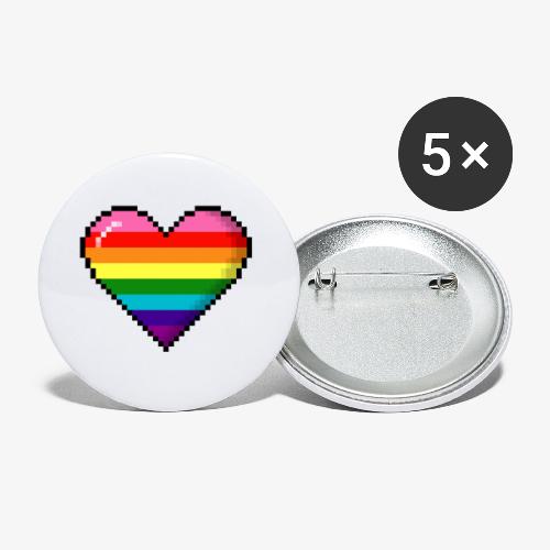Gilbert Baker Original LGBTQ Gay Rainbow Pride 8- - Buttons large 2.2'' (5-pack)