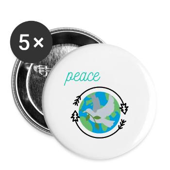 peace out - Buttons large 2.2'' (5-pack) - white