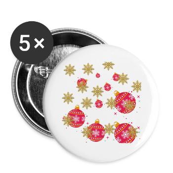 Christmas Decorations - Buttons large 2.2'' (5-pack) - white