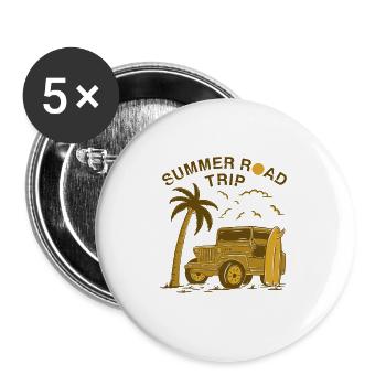 SUMMER ROAD TRIP - Buttons large 2.2'' (5-pack) - white