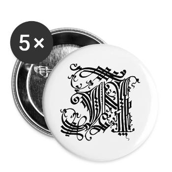 Medieval Core Medieval Initials Castle Core - Buttons large 2.2'' (5-pack) - white