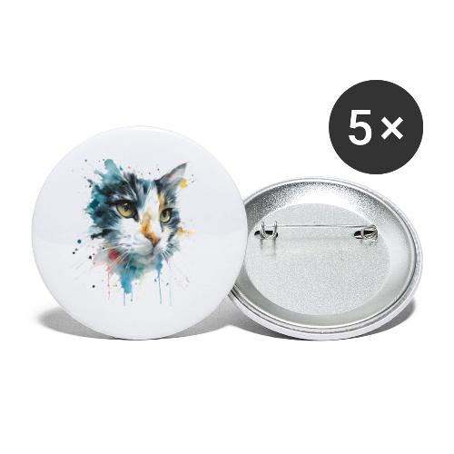 Watercolor cat face - Buttons large 2.2'' (5-pack)
