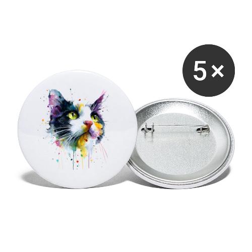 Cat: Painted Purr Expression - Buttons large 2.2'' (5-pack)