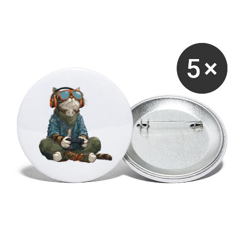 Cat: Purrfect Player - Buttons large 2.2'' (5-pack)