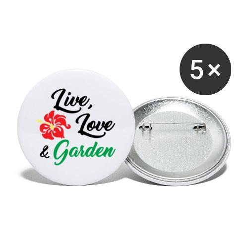 Live, Love, Garden - Buttons large 2.2'' (5-pack)