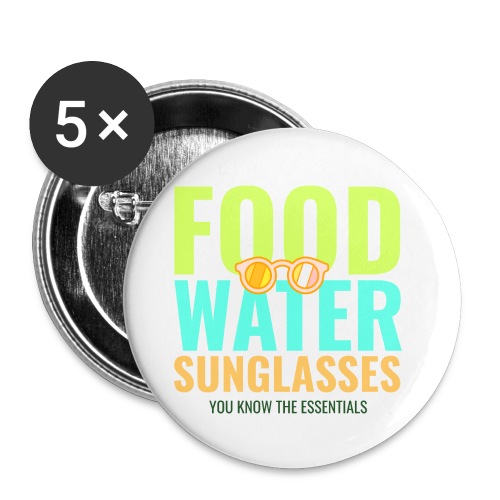 Food Water Sunglasses Essentials - Buttons large 2.2'' (5-pack)