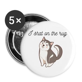 I shat on the rug - Buttons large 2.2'' (5-pack) - white