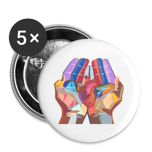 Heart in hand - Buttons large 2.2'' (5-pack)