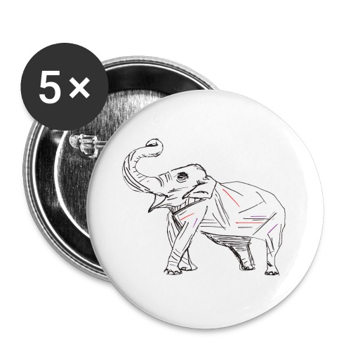 Jazzy elephant - Buttons large 2.2'' (5-pack)