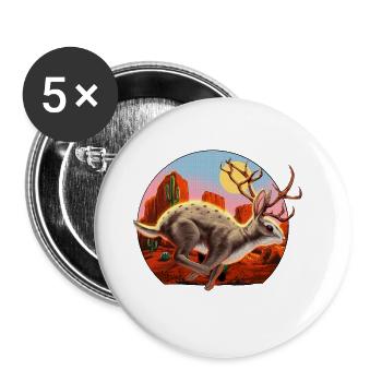 Jackalope Cryptid Rabbit - Buttons large 2.2'' (5-pack) - white