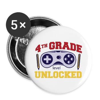 4th grade level school 4th grade level school gift - Buttons large 2.2'' (5-pack) - white