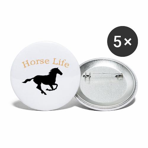 Horse Life with running horse - Buttons large 2.2'' (5-pack)