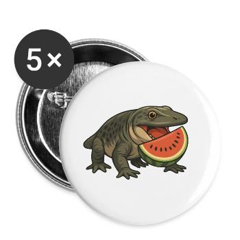 Prehistoric amphibian evolution cartoon watermelon - Buttons large 2.2'' (5-pack) - white