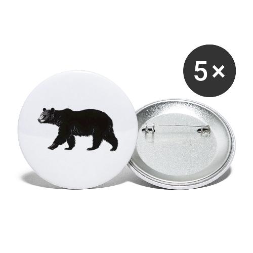 Midnight Black Bear - Buttons large 2.2'' (5-pack)