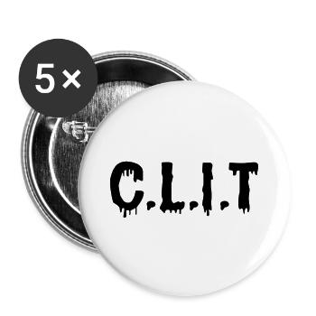 C.L.I.T black - Buttons large 2.2'' (5-pack) - white