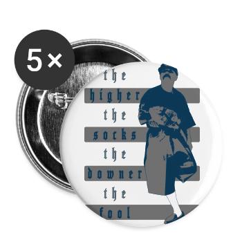 The Higher The Socks The Downer The Fool - White - Buttons large 2.2'' (5-pack) - white