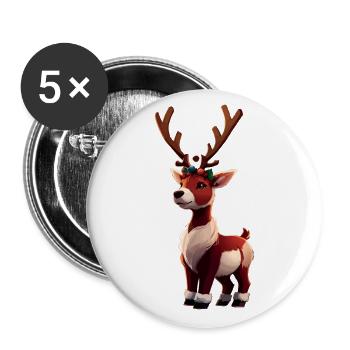 Cute Reindeer - Buttons large 2.2'' (5-pack) - white