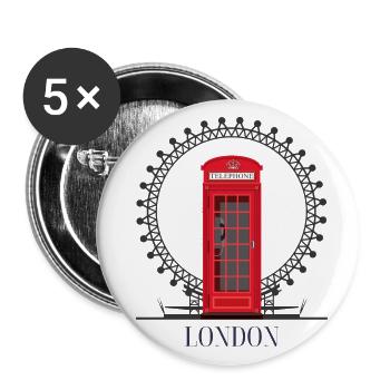 London Dreaming - Buttons large 2.2'' (5-pack) - white