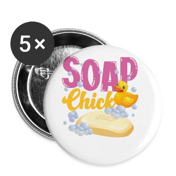 Soap Making Crafting Chicken Soap - Buttons large 2.2'' (5-pack) - white