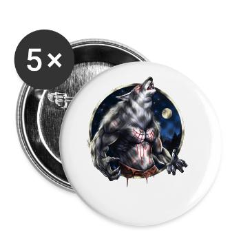 Werewolf Howling OFFICIAL - Buttons large 2.2'' (5-pack) - white