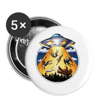 Cryptids Alien Abduction - Buttons large 2.2'' (5-pack) - white