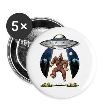 Bigfoot Alien Abduction - Buttons large 2.2'' (5-pack) - white