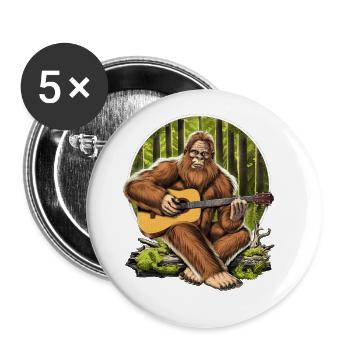 Bigfoot Playing Acoustic Guitar - Buttons large 2.2'' (5-pack) - white