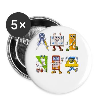 Math Tools - Buttons large 2.2'' (5-pack) - white