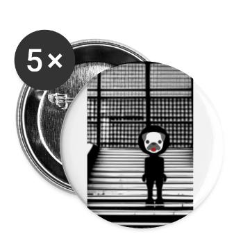 Cute Pug in Hoodie Standing on the Steps - Street - Buttons large 2.2'' (5-pack) - white