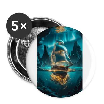 Golden Depths and Sailing Dreams - Buttons large 2.2'' (5-pack) - white