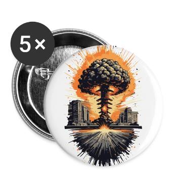 Urban Nuclear Mushroom Cloud - Buttons large 2.2'' (5-pack) - white