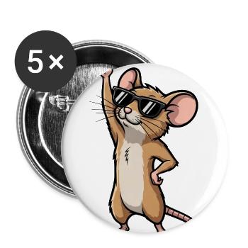 Cool Mouse Rat Rock Musician Comic - Buttons large 2.2'' (5-pack) - white