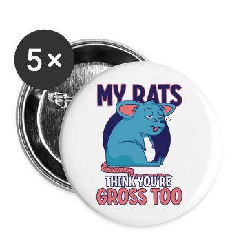 Rat Rodent Pet Rat Owners Domestic Rat - Buttons large 2.2'' (5-pack) - white