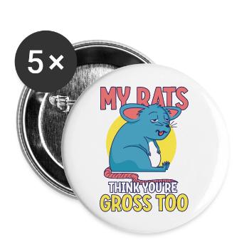 Rat Rodent Pet Rat Owners Domestic Rat - Buttons large 2.2'' (5-pack) - white